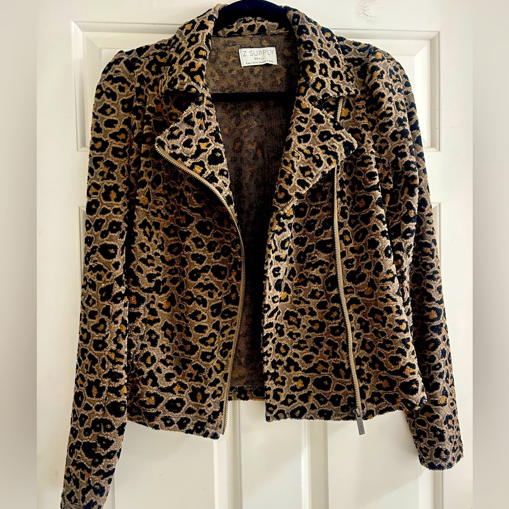 Z Supply Leopard Asymmetrical Jacket